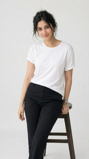 Core Solid T-Shirt – Regular Fit | White 180 GSM