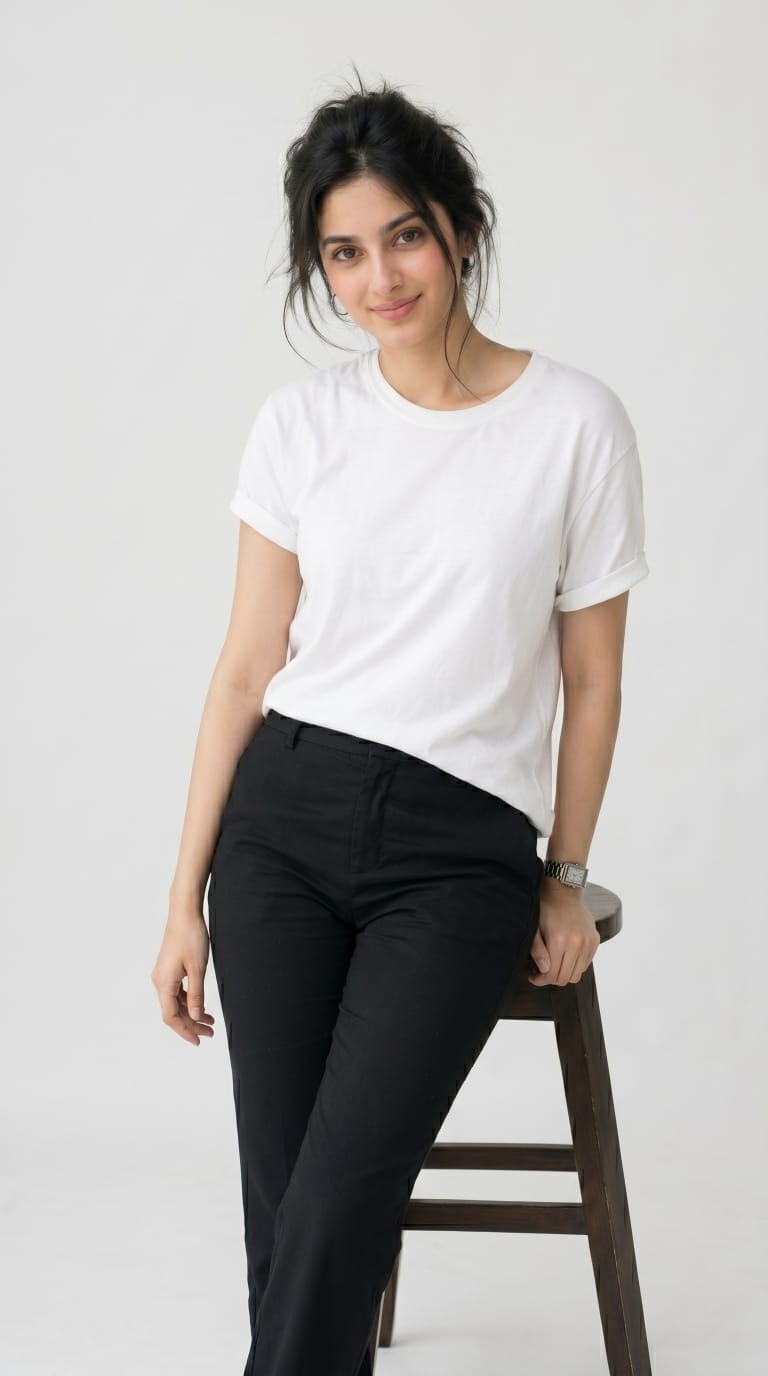 Core Solid T-Shirt – Regular Fit | White 180 GSM-5