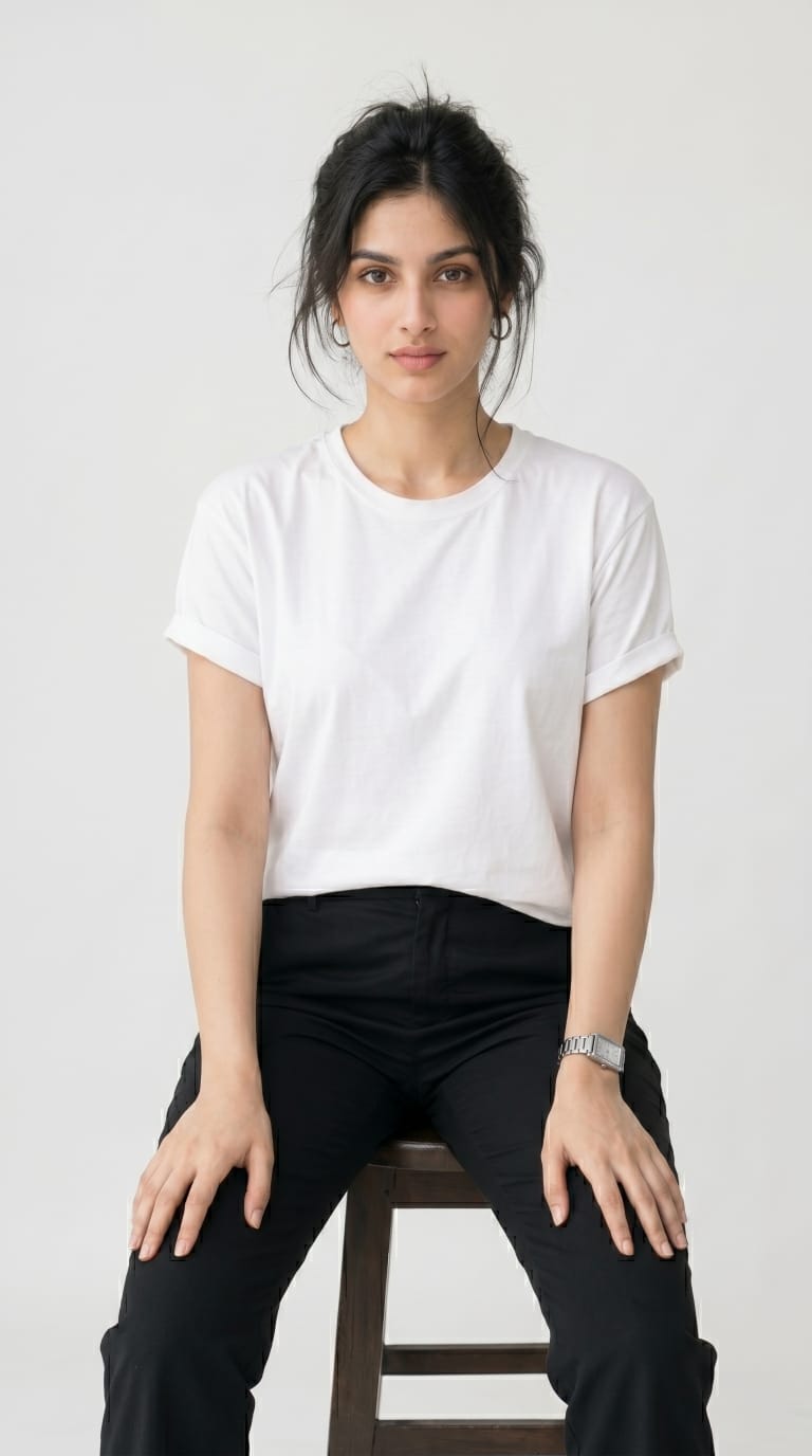 Core Solid T-Shirt – Regular Fit | White 180 GSM-6