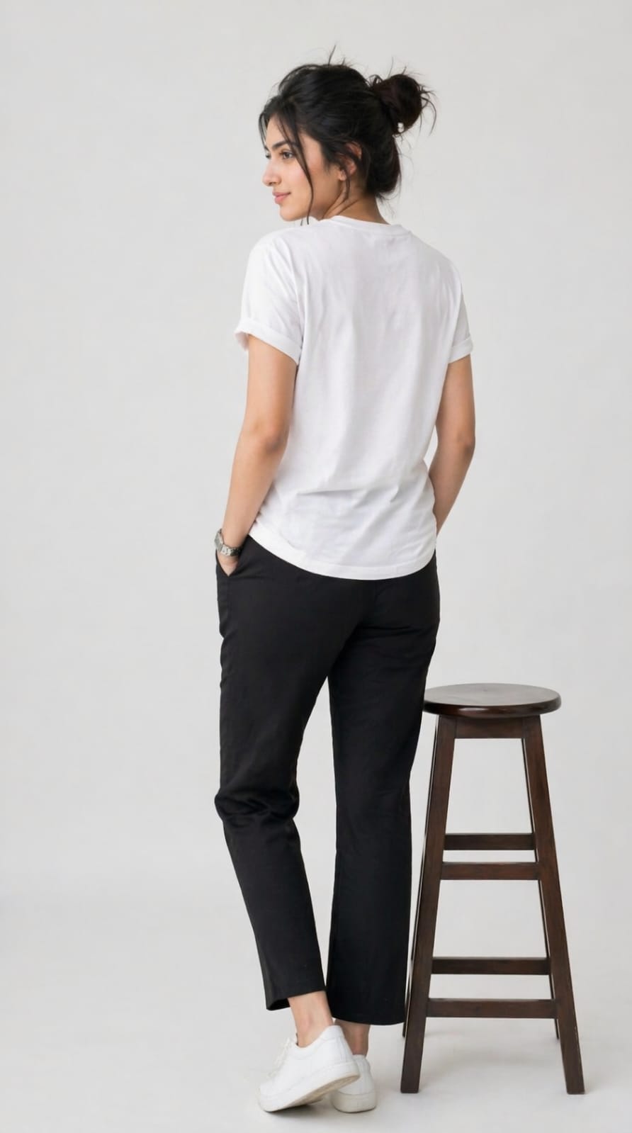 Core Solid T-Shirt – Regular Fit | White 180 GSM-9