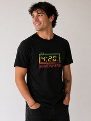 4:20 Somewhere Graphic T-Shirt – Regular Fit | Black 180 GSM