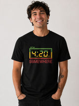 4:20 Somewhere Graphic T-Shirt – Regular Fit | Black 180 GSM