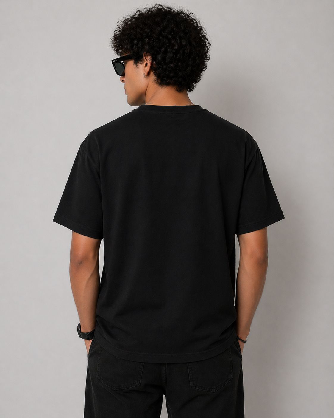Peace Leaf Graphic T-Shirt – Regular Fit | Black-3