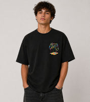 Neon Drip Controller Oversized Graphic T-Shirt – Black |