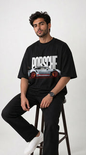 Porsche Graphic Oversized T-Shirt – Black |