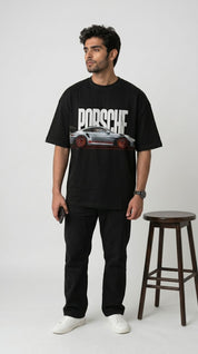 Porsche Graphic Oversized T-Shirt – Black |