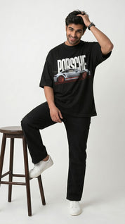 Porsche Graphic Oversized T-Shirt – Black |