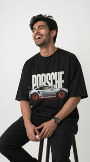 Porsche Graphic Oversized T-Shirt – Black |