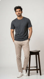 Core Solid T-Shirt – Regular Fit | Charcoal