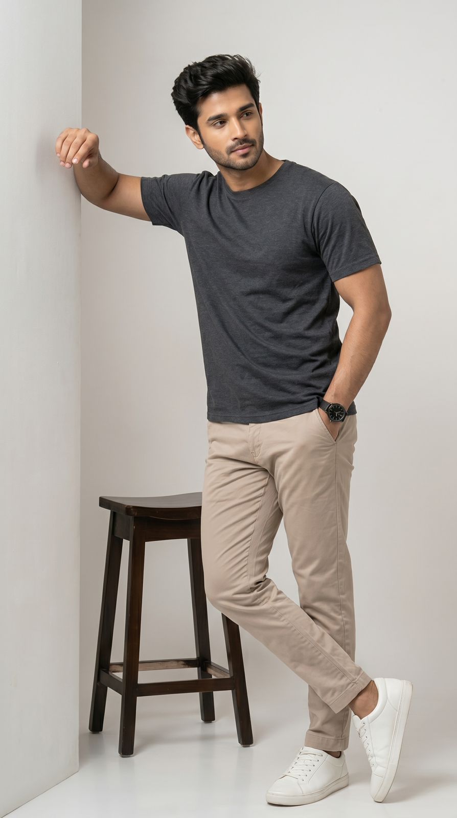 Core Solid T-Shirt – Regular Fit | Charcoal-9