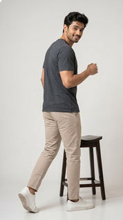 Core Solid T-Shirt – Regular Fit | Charcoal