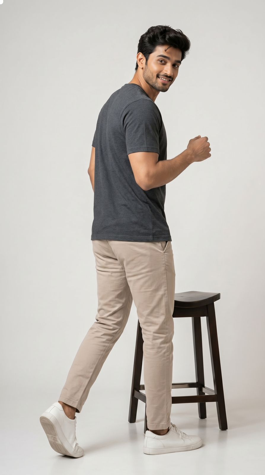 Core Solid T-Shirt – Regular Fit | Charcoal-6