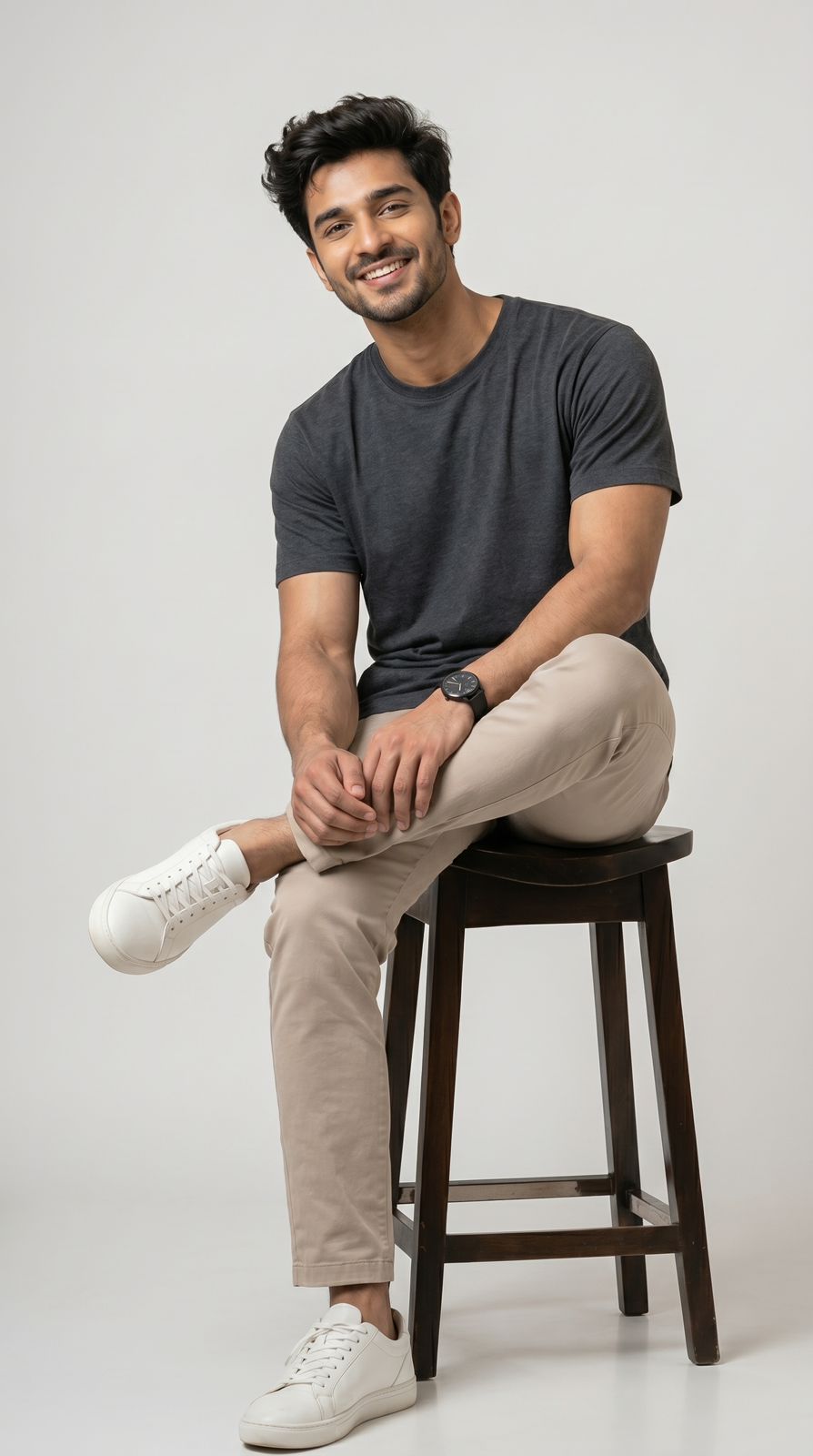 Core Solid T-Shirt – Regular Fit | Charcoal