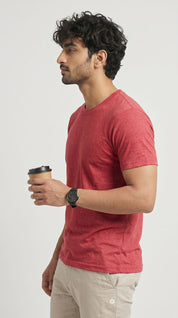 Core Melange T-Shirt – Regular Fit | Red