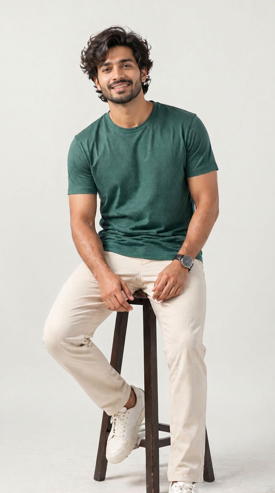 Core Solid T-Shirt – Regular Fit | Melange Green