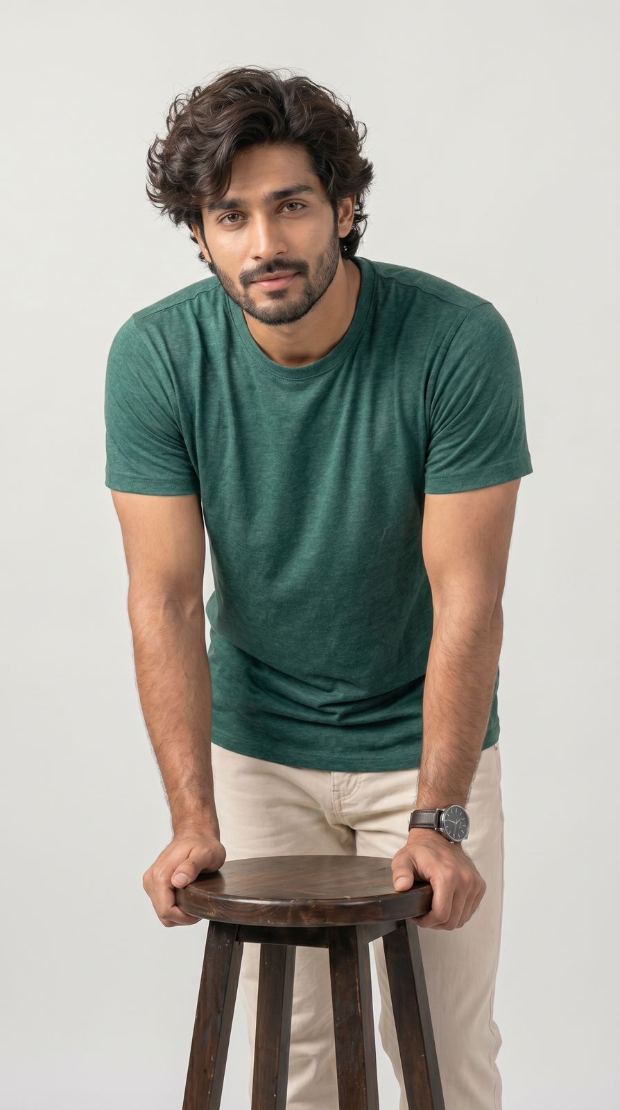 Core Solid T-Shirt – Regular Fit | Melange Green