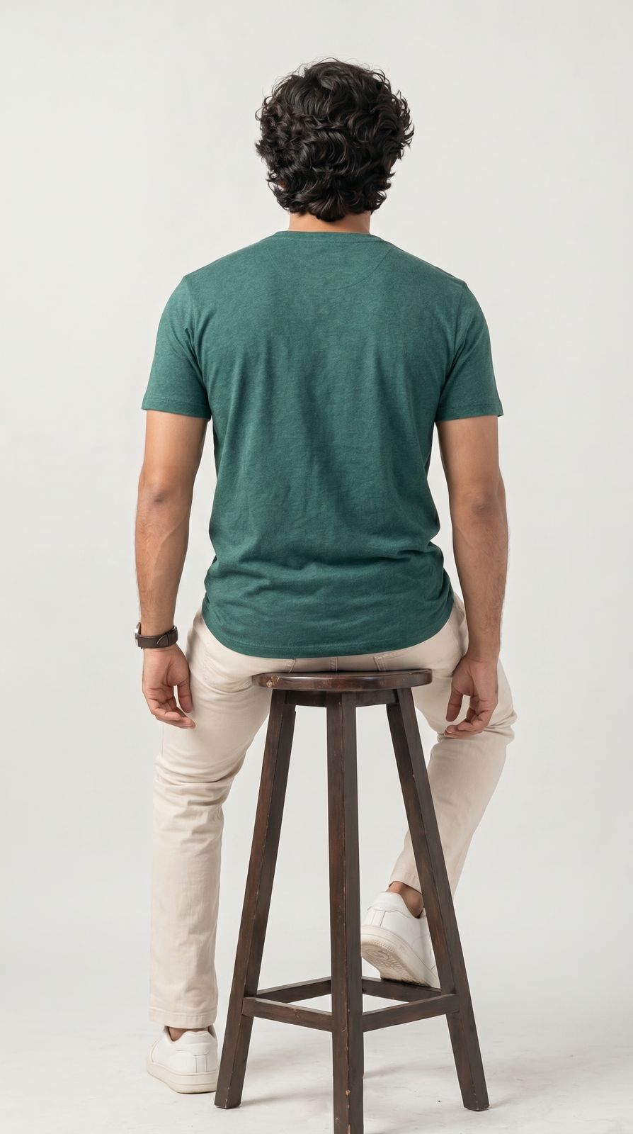 Core Solid T-Shirt – Regular Fit | Melange Green