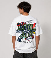 Cool Boy Oversized Graphic T-Shirt – White