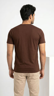 Men’s Solid Brown Cotton T-Shirt