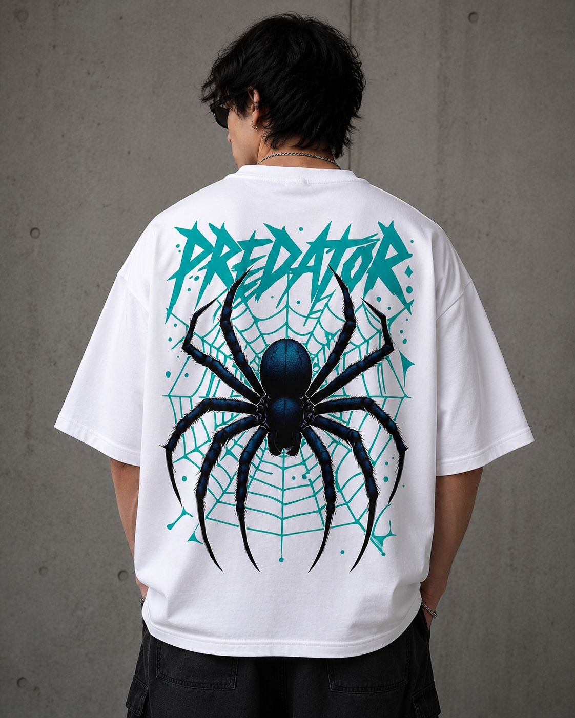 Predator Graphic Oversized T-Shirt – White | 230 GSM-3