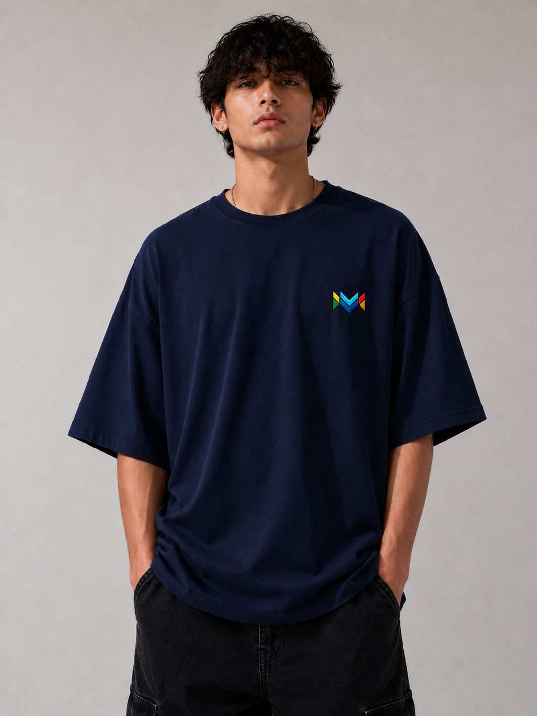 Feeling Berrygood Oversized Graphic T-Shirt – Navy Blue | Puff Print