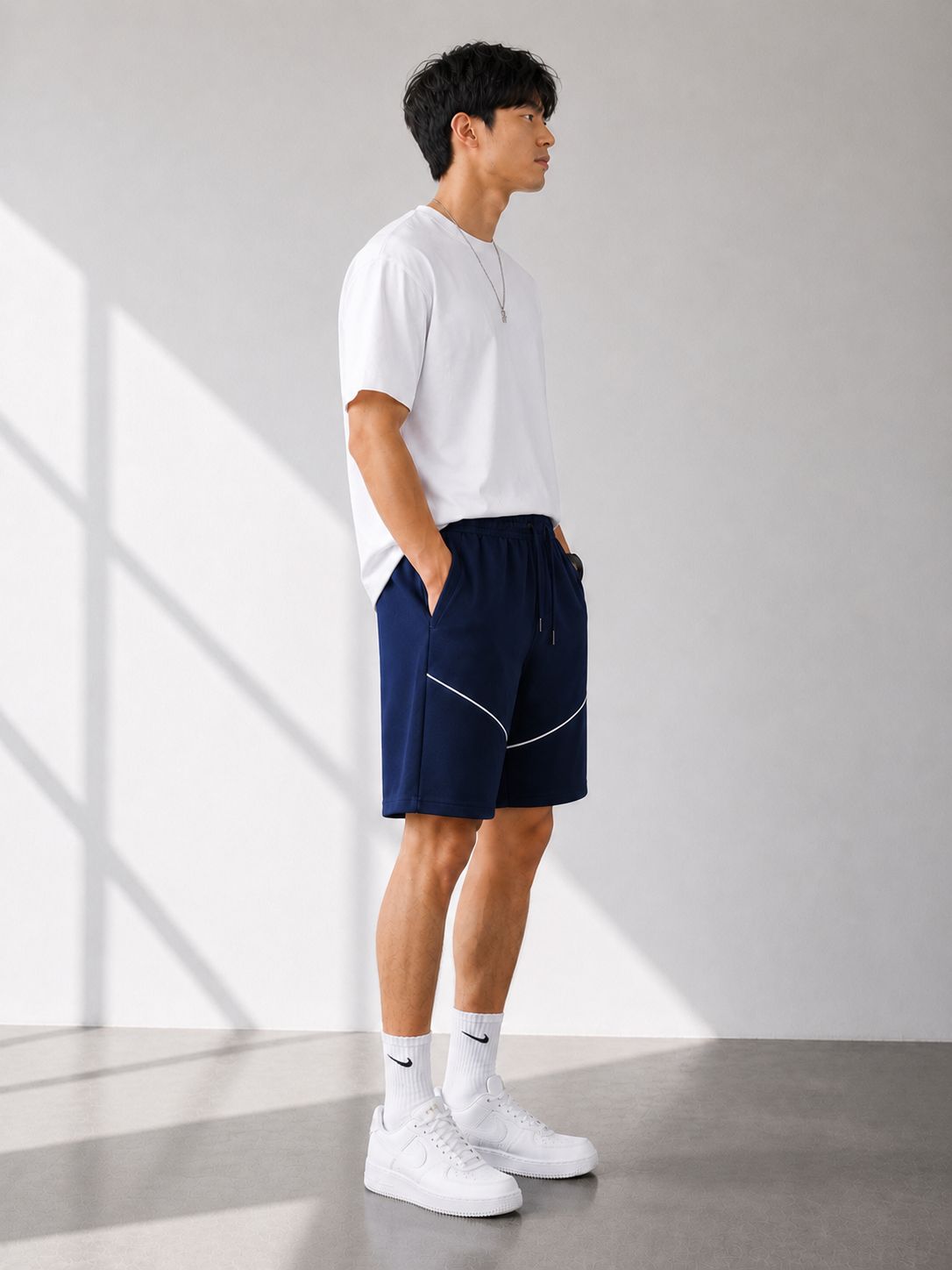 MOSAJC Midnight Vector Shorts ( Navy Blue )-3