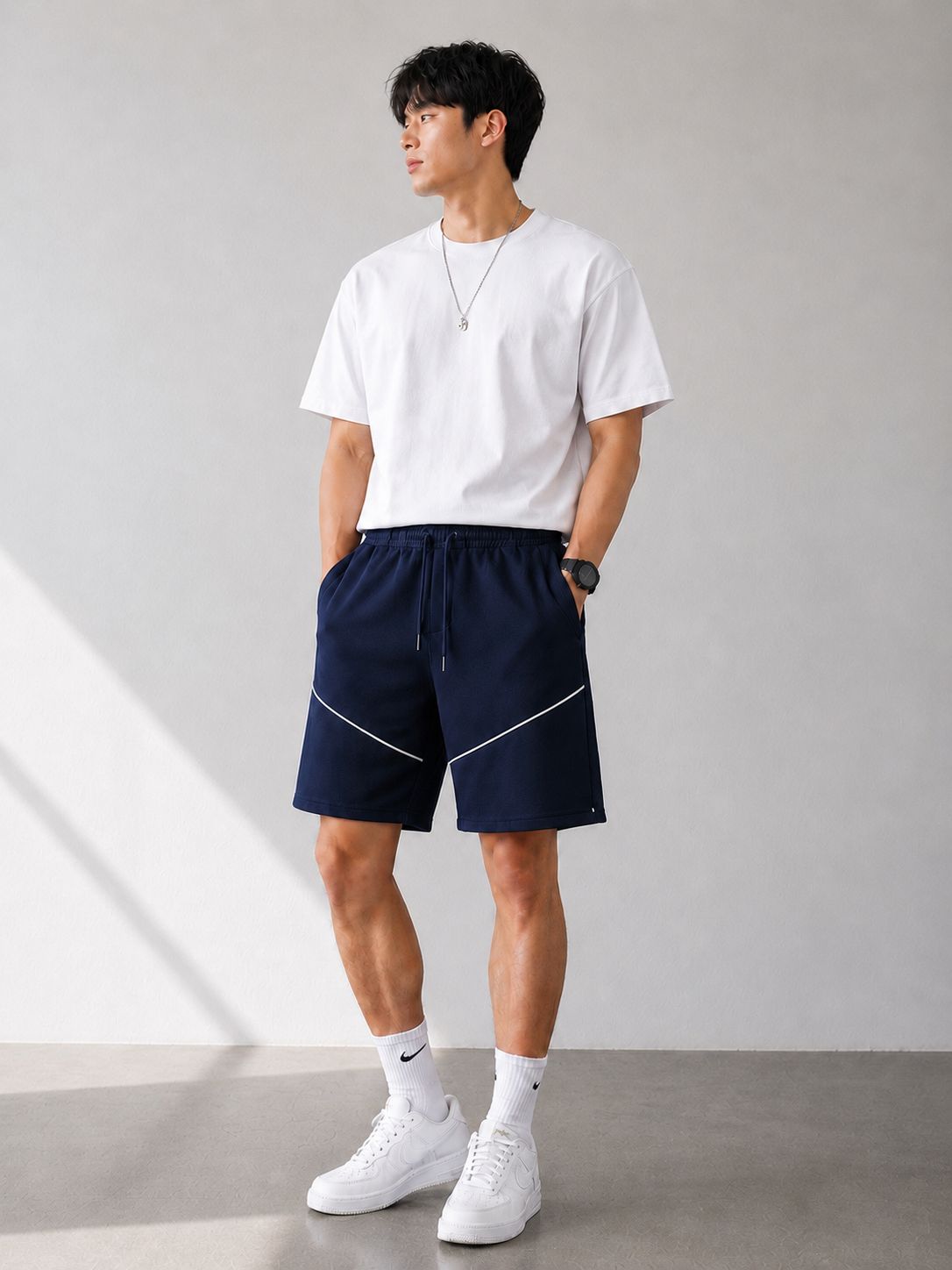 MOSAJC Midnight Vector Shorts ( Navy Blue )