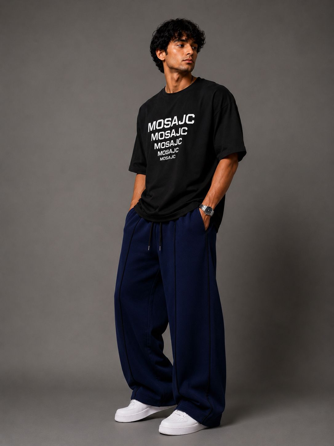 Midnight Drift Premium Baggy Trackpants – 300 GSM Heavyweight Cotton Fleece