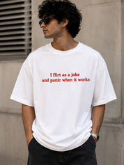 MOSAJC Flirt & Panic Graphic Oversized T-Shirt 230 Gsm