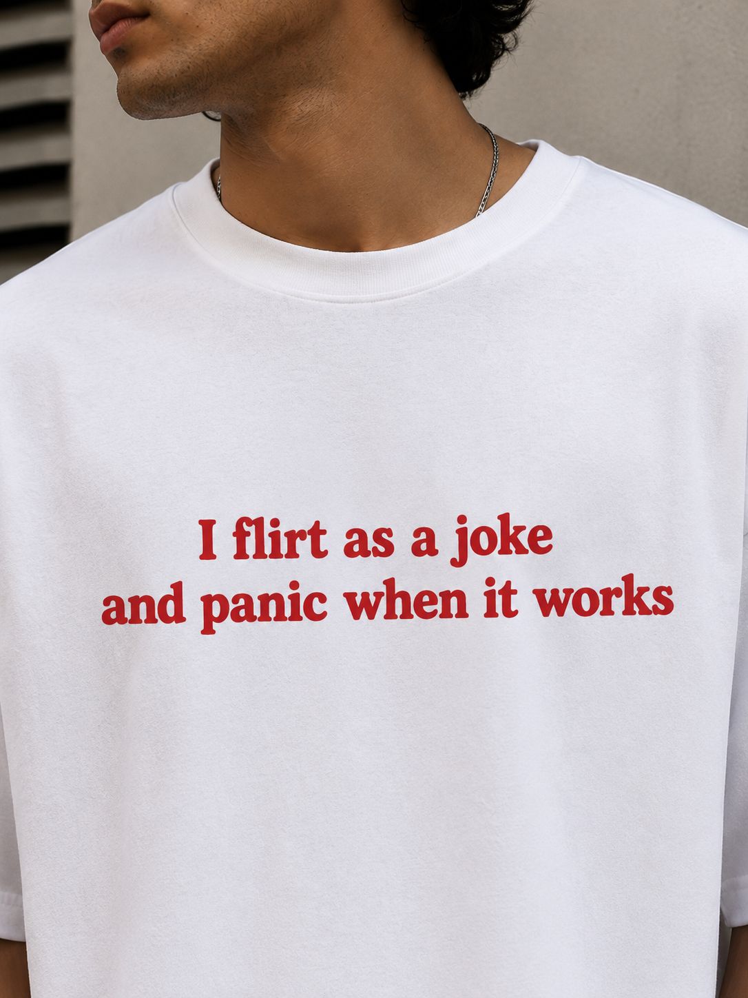 MOSAJC Flirt & Panic Graphic Oversized T-Shirt 230 Gsm-3