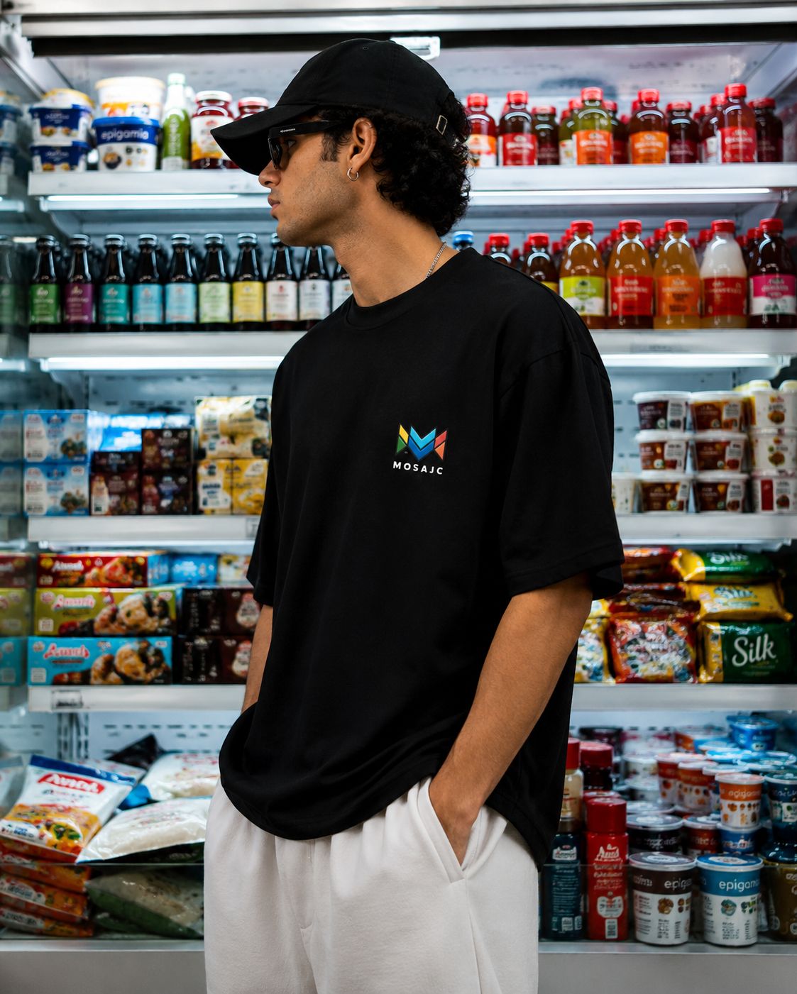 MOSAJC Digital Ruins Oversized T-Shirt – 230 GSM French Terry Cotton