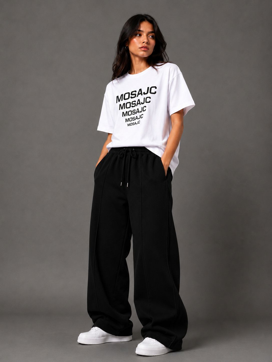 Mosajc Shadowline™ 300 GSM Heavyweight Baggy Trackpants – Premium Cotton Fleece