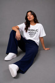 MOSAJC Midnight Flow Wide-Leg Track Pants – 300 GSM Cotton Fleece