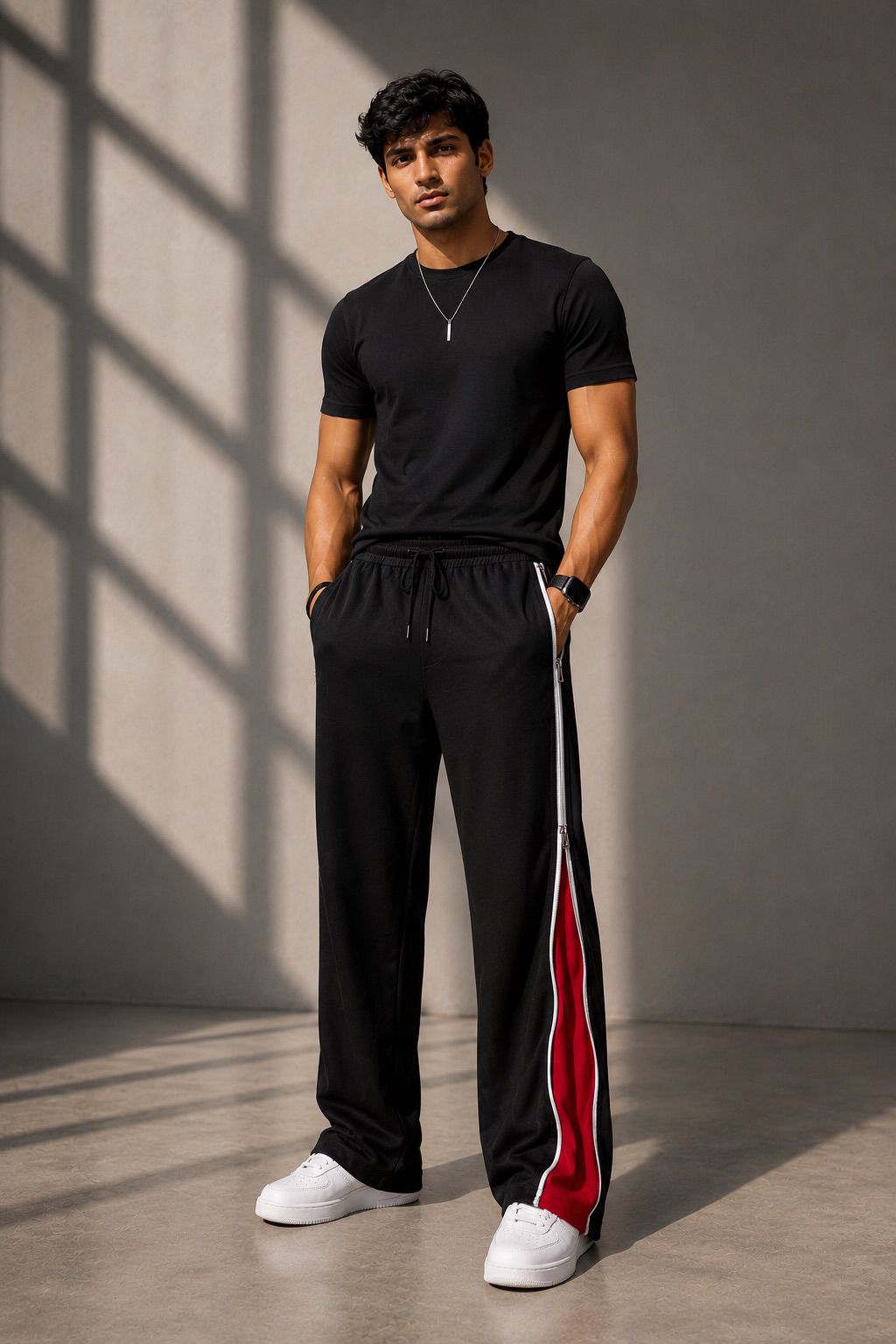 MOSAJC Inferno Dual-Zip Track Pants – 260 GSM French Terry Cotton Wide Fit-1