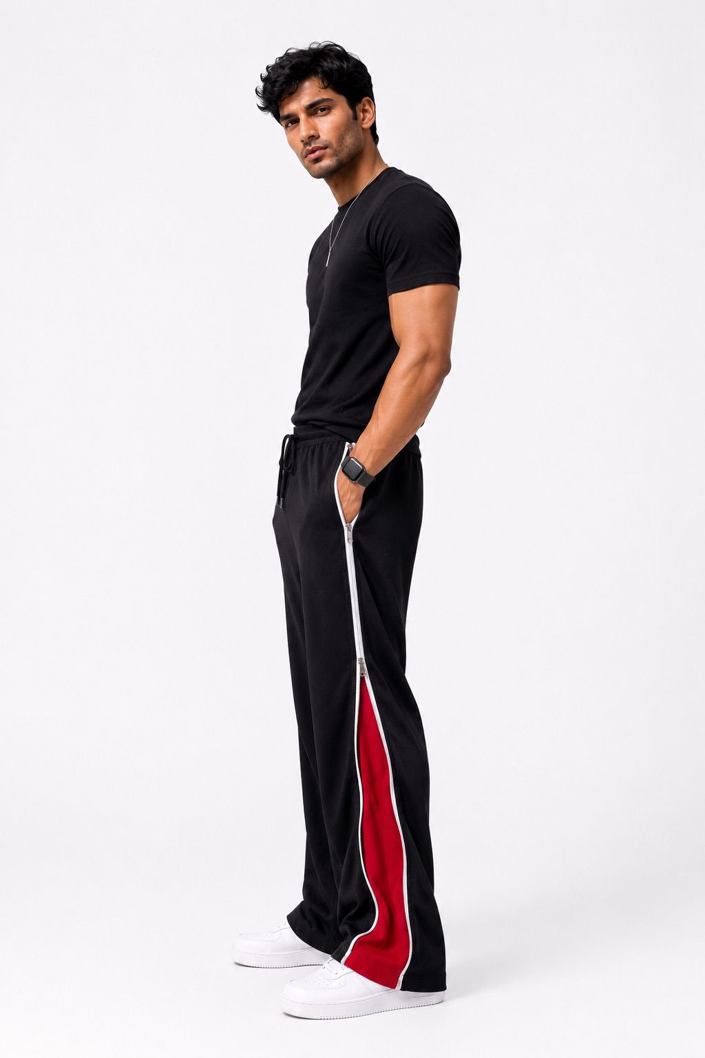 MOSAJC Inferno Dual-Zip Track Pants – 260 GSM French Terry Cotton Wide Fit-3