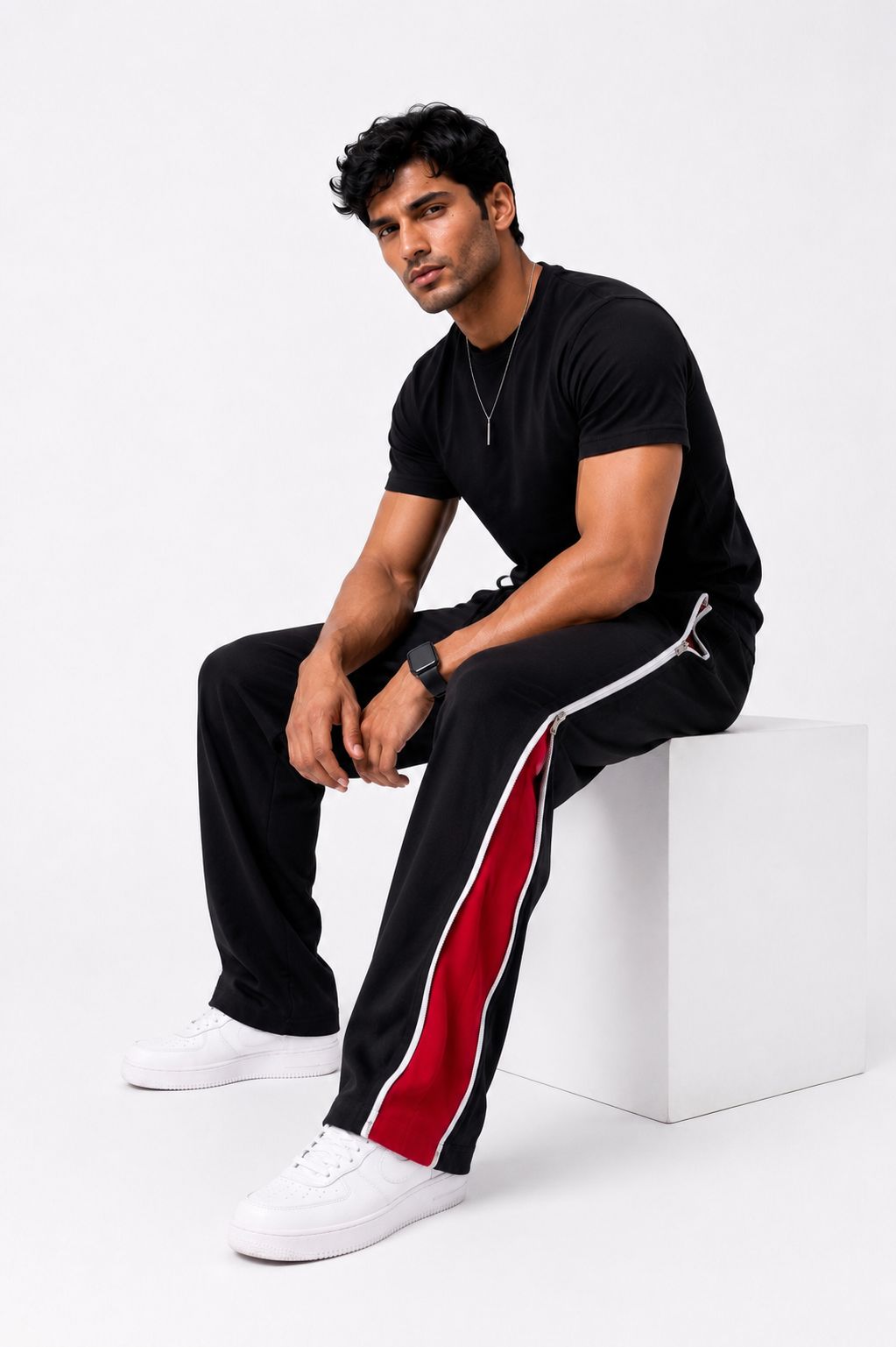 MOSAJC Inferno Dual-Zip Track Pants – 260 GSM French Terry Cotton Wide Fit-2