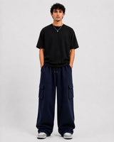 Mosajc Atlas Cargo Trackpants – Navy Blue | 260 GSM