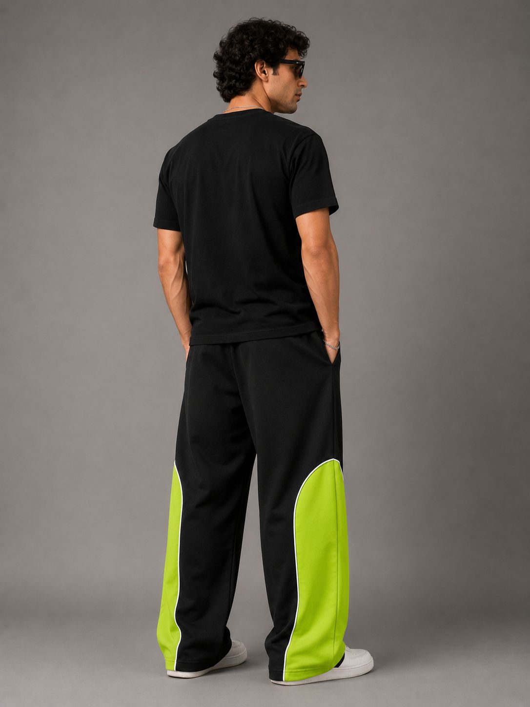 MOSAJC Volt Panel Trackpants – 280 GSM Cotton Fleece ( Neon)-5