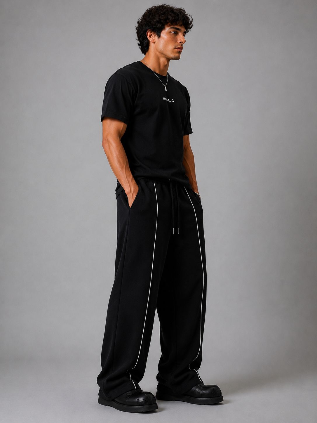 MOSAJC Axis Straight Fit Track Pants – Black-3