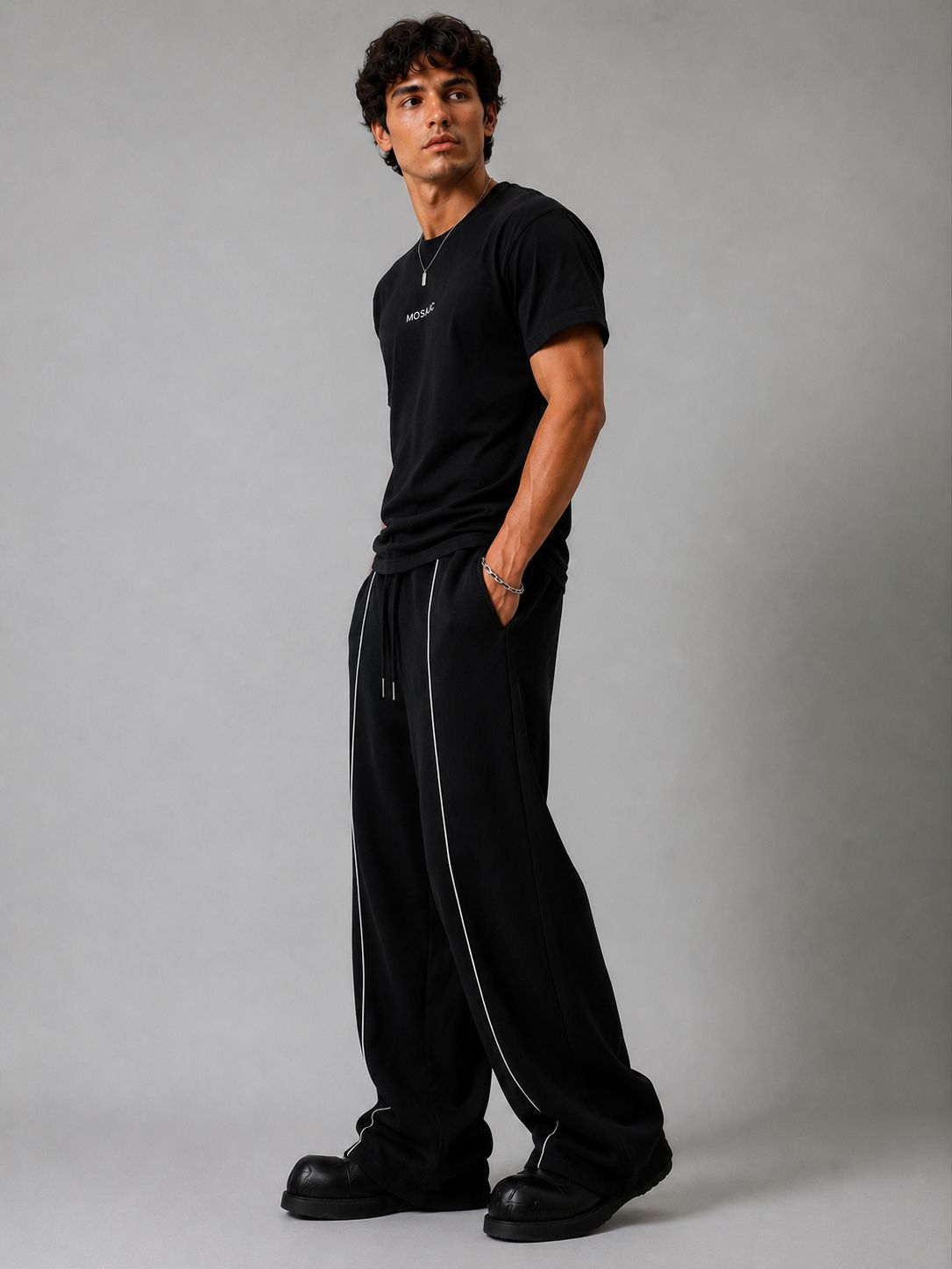 MOSAJC Axis Straight Fit Track Pants – Black