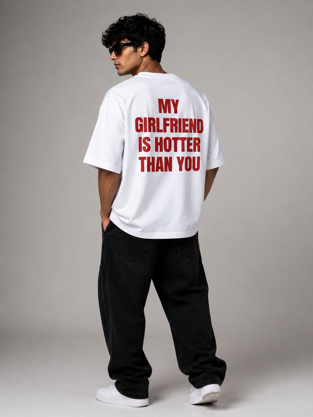 MOSAJC Hotter Than You Oversized T-Shirt – White-3