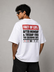 MOSAJC WTF Oversized Graphic T-Shirt – White