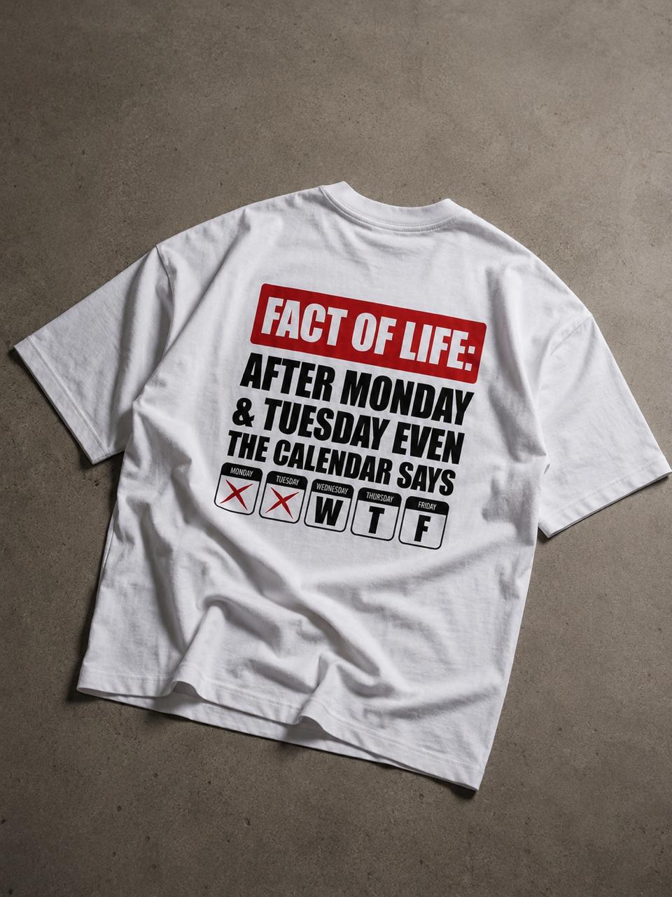 MOSAJC WTF Oversized Graphic T-Shirt – White