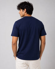 Solid Crew Neck T-Shirt – Regular Fit | Navy Blue