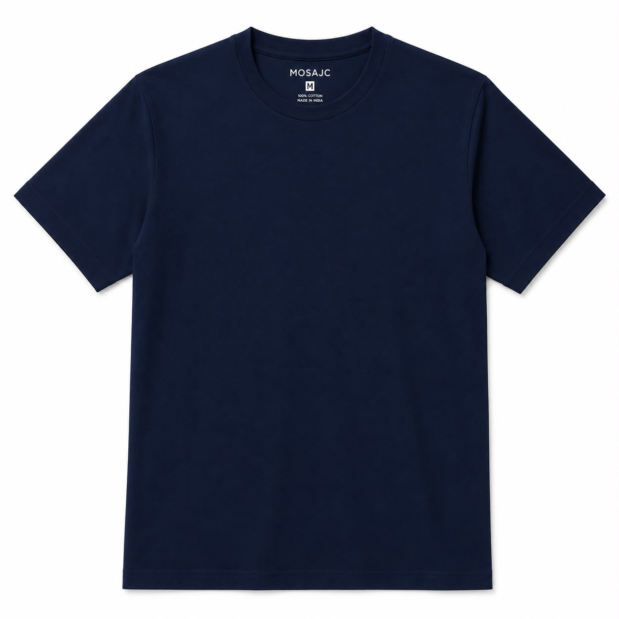 Solid Crew Neck T-Shirt – Regular Fit | Navy Blue