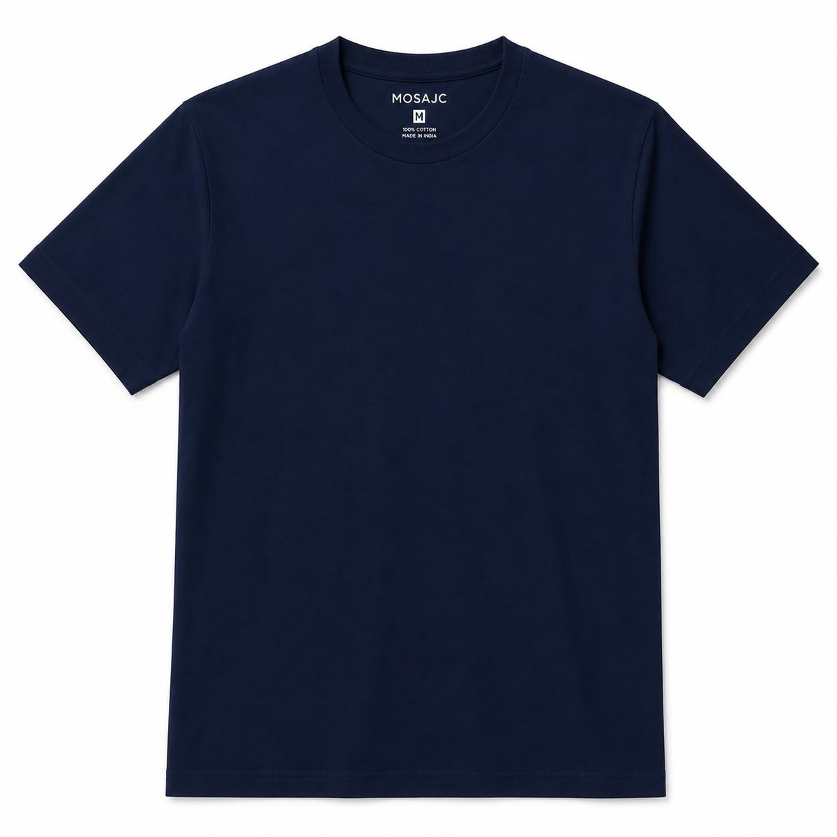 Solid Crew Neck T-Shirt – Regular Fit | Navy Blue-4