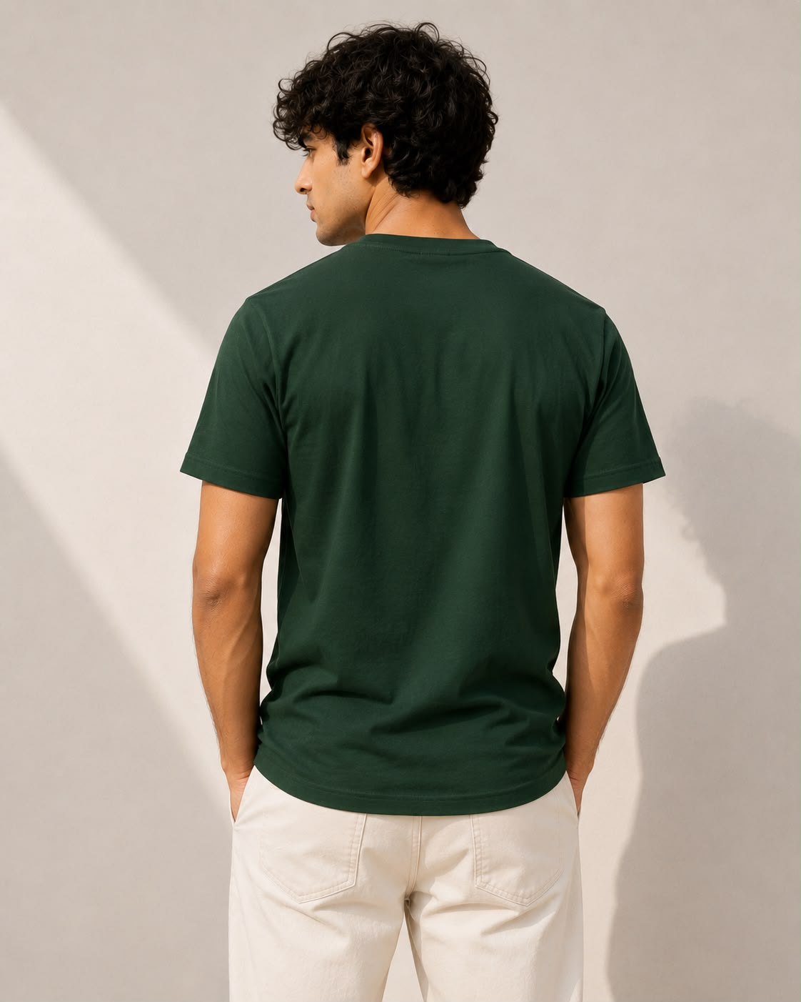 Forest Green Cotton T-Shirt-3