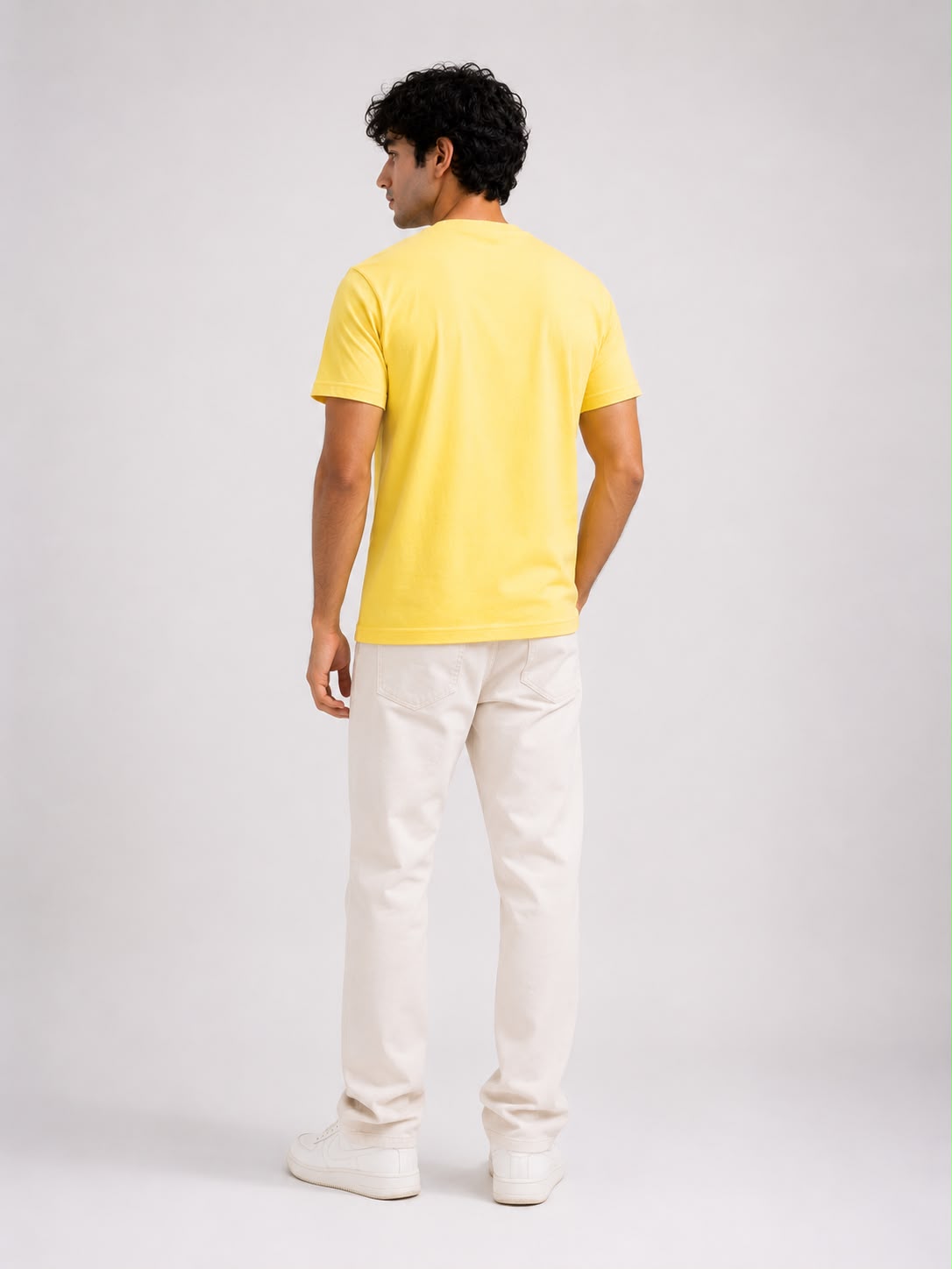 Mosajc Solis Essential Regular Fit T-Shirt – Lemon Yellow | 180 GSM Premium Cotton-5