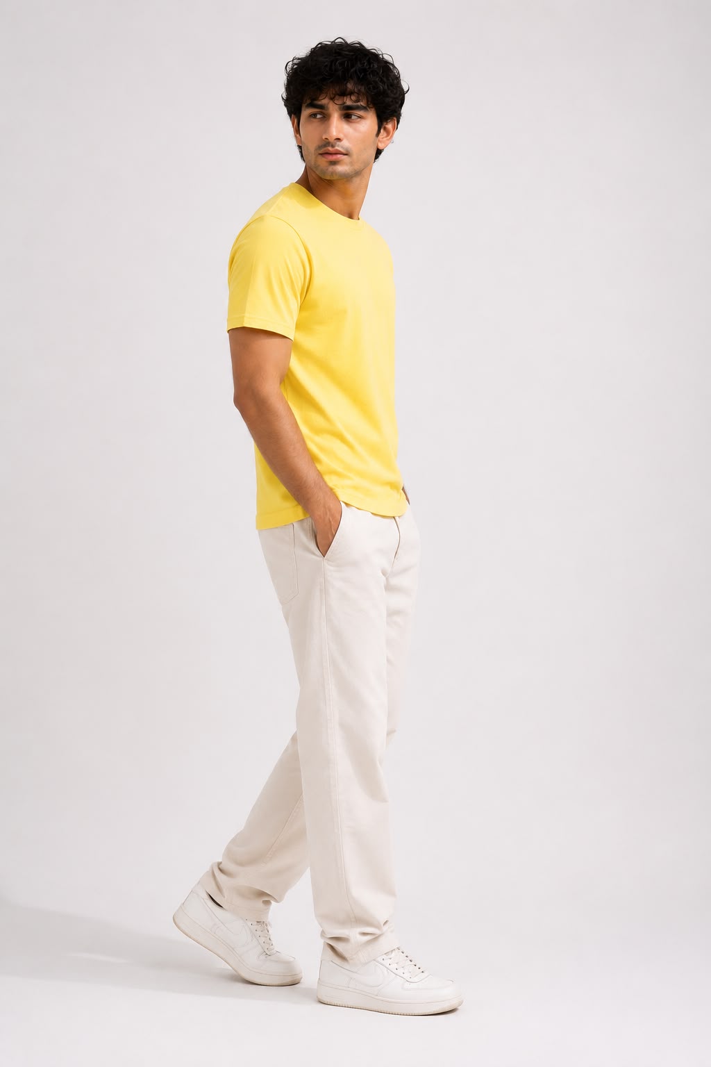Mosajc Solis Essential Regular Fit T-Shirt – Lemon Yellow | 180 GSM Premium Cotton-4