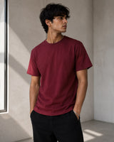 Men’s Solid Maroon Cotton T-Shirt